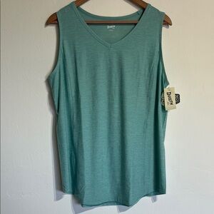 Duluth Trading Company Women's Aqua V-Neck Tank Top